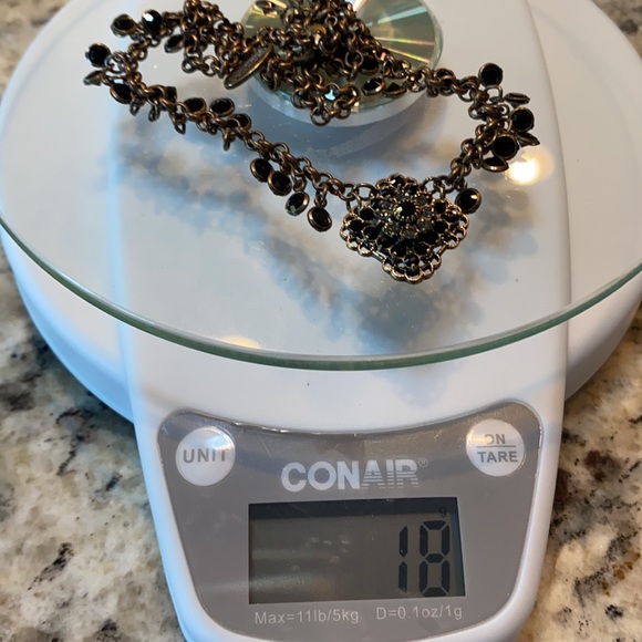 SET! Earrings + Necklace w Dangles Black & Clear Swarovski Crystals by Kenny Ma - Picture 7 of 12